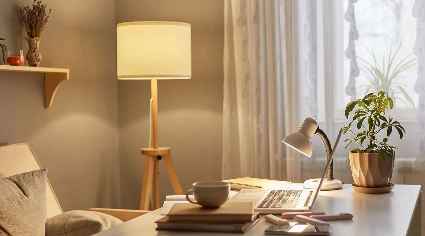 Notebook and warm light suggesting a simple daily routine plan